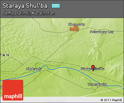 Physical 3D Map of Staraya Shul'ba
