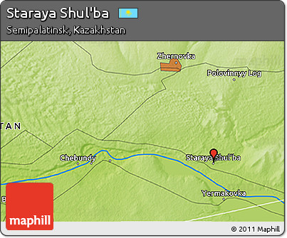 Physical 3D Map of Staraya Shul'ba