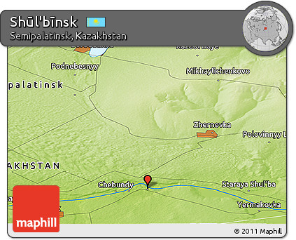 Physical Panoramic Map of Shūl'bīnsk
