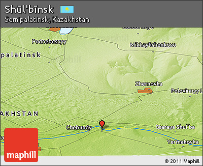 Physical Panoramic Map of Shūl'bīnsk