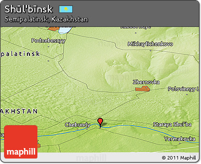 Physical Panoramic Map of Shūl'bīnsk