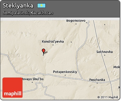 Shaded Relief 3D Map of Steklyanka