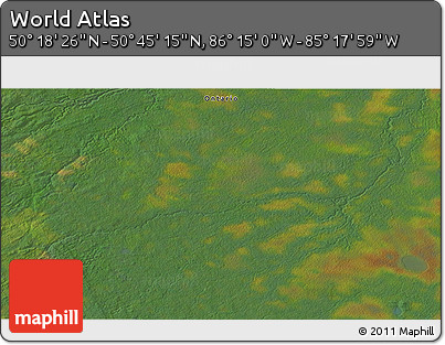 Satellite 3D Map of the Area around 50° 31' 50" N, 85° 46' 30" W