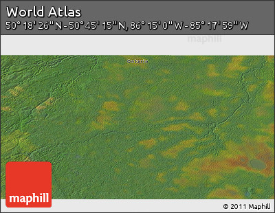 Satellite 3D Map of the Area around 50° 31' 50" N, 85° 46' 30" W