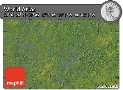 Satellite Map of the Area around 50° 31' 50" N, 89° 10' 30" W