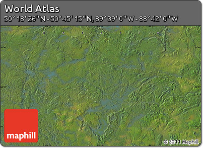 Satellite Map of the Area around 50° 31' 50" N, 89° 10' 30" W