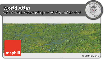 Satellite Panoramic Map of the Area around 50° 31' 50" N, 89° 10' 30" W