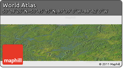 Satellite Panoramic Map of the Area around 50° 31' 50" N, 89° 10' 30" W