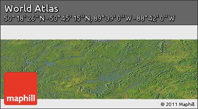 Satellite Panoramic Map of the Area around 50° 31' 50" N, 89° 10' 30" W