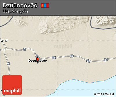 Shaded Relief Map of Dzüünhövöö