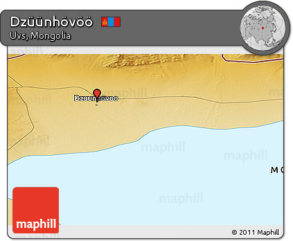 Physical Panoramic Map of Dzüünhövöö