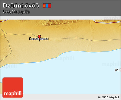 Physical Panoramic Map of Dzüünhövöö