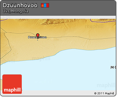 Physical Panoramic Map of Dzüünhövöö
