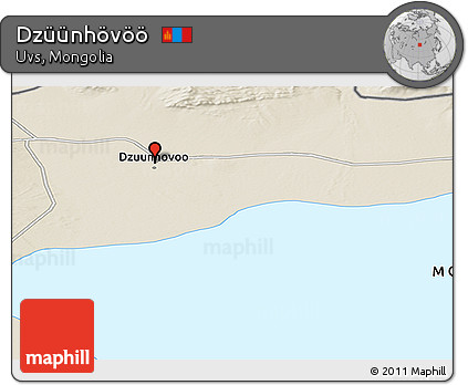 Shaded Relief Panoramic Map of Dzüünhövöö