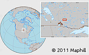Gray Location Map of the area around 50° 31' 50" N, 93° 25' 30" W