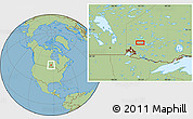 Savanna Style Location Map of the area around 50° 31' 50" N, 93° 25' 30" W