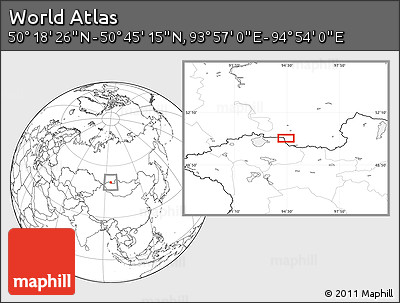 Blank Location Map of the Area around 50° 31' 50" N, 94° 25' 30" E