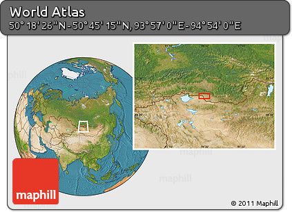 Satellite Location Map of the Area around 50° 31' 50" N, 94° 25' 30" E