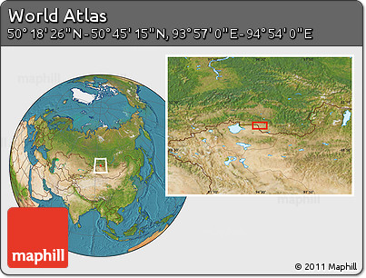 Satellite Location Map of the Area around 50° 31' 50" N, 94° 25' 30" E