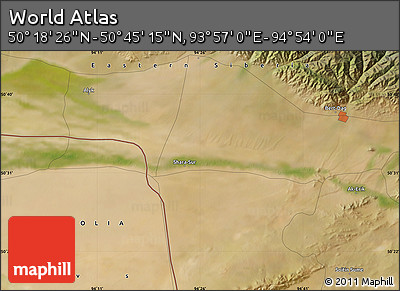 Satellite Map of the Area around 50° 31' 50" N, 94° 25' 30" E