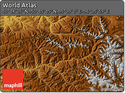 Physical Map of the Area around 50° 31' 50" N, 96° 7' 30" E