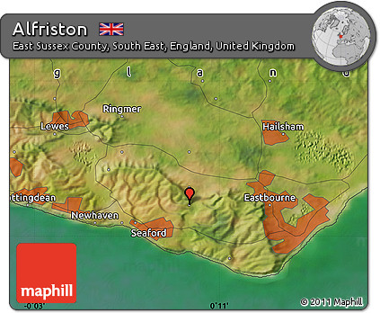 Satellite Map of Alfriston