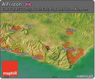 Satellite Map of Alfriston