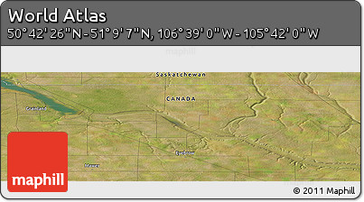Satellite Panoramic Map of the Area around 50° 55' 47" N, 106° 10' 30" W