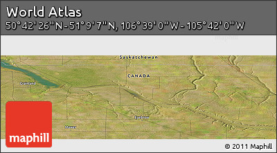 Satellite Panoramic Map of the Area around 50° 55' 47" N, 106° 10' 30" W