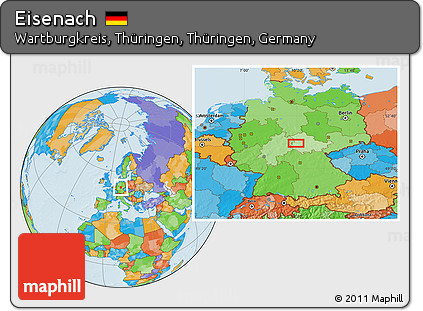 Political Location Map of Eisenach