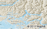 Shaded Relief Map of the area around 50° 55' 47" N, 126° 34' 29" W