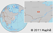 Gray Location Map of the area around 50° 55' 47" N, 133° 31' 30" E