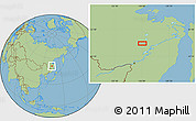 Savanna Style Location Map of the area around 50° 55' 47" N, 136° 4' 29" E