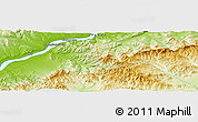Physical Panoramic Map of the area around 50° 55' 47" N, 138° 37' 30" E