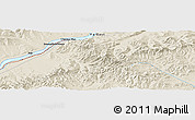 Shaded Relief Panoramic Map of the area around 50° 55' 47" N, 138° 37' 30" E