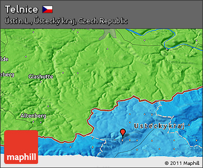 Political 3D Map of Telnice