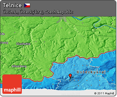 Political 3D Map of Telnice