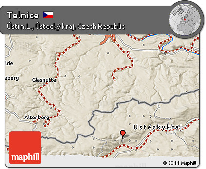 Shaded Relief 3D Map of Telnice