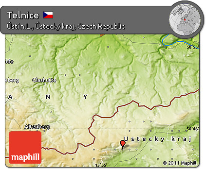 Physical Map of Telnice