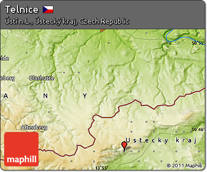 Physical Map of Telnice