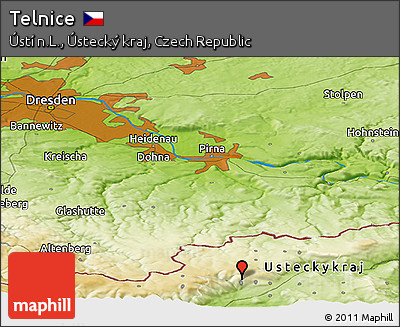 Physical Panoramic Map of Telnice