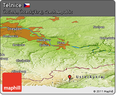 Physical Panoramic Map of Telnice