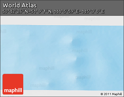 Physical 3D Map of the Area around 50° 55' 47" N, 144° 34' 29" E
