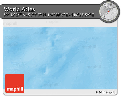 Physical 3D Map of the Area around 50° 55' 47" N, 147° 58' 29" E