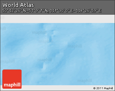 Physical 3D Map of the Area around 50° 55' 47" N, 147° 58' 29" E