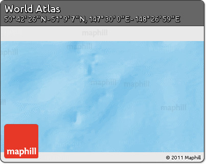 Physical 3D Map of the Area around 50° 55' 47" N, 147° 58' 29" E