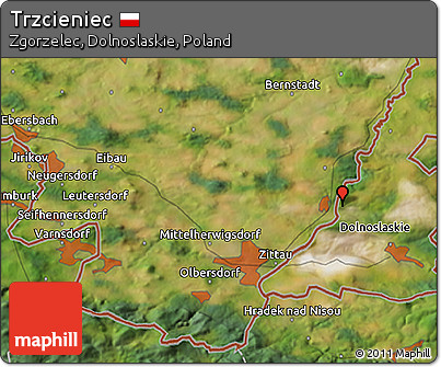 Satellite 3D Map of Trzcieniec