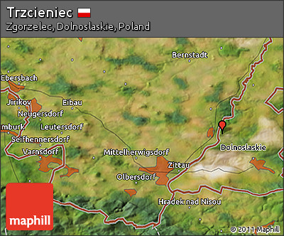 Satellite 3D Map of Trzcieniec