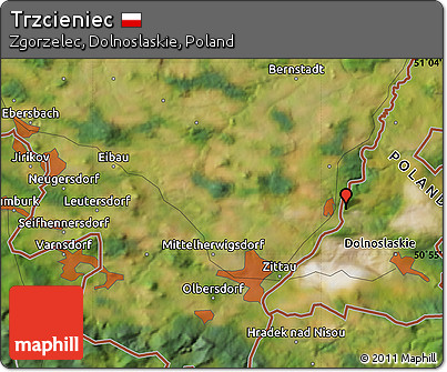 Satellite Map of Trzcieniec