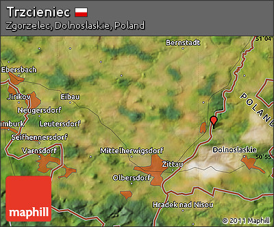 Satellite Map of Trzcieniec